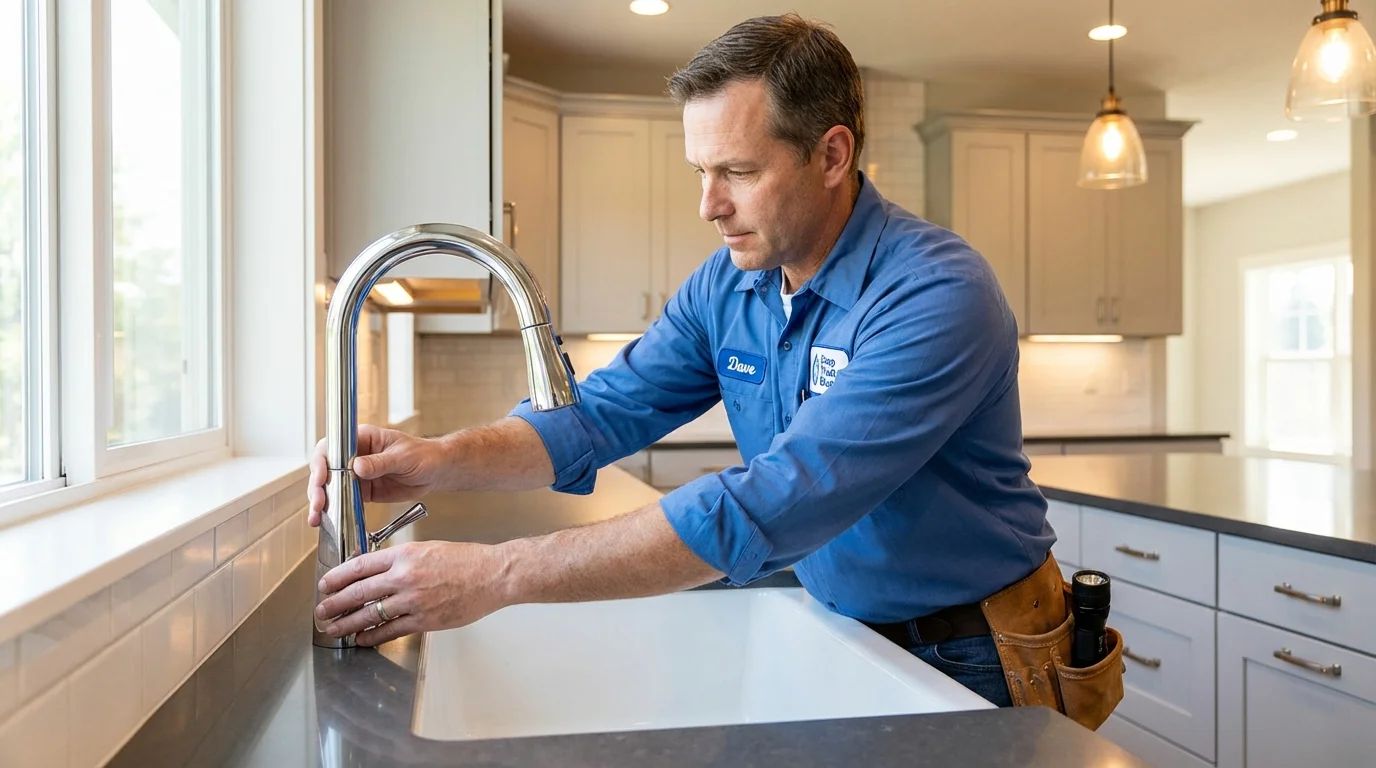 Kitchen faucet installation by Johns Plumbing LLC in Moville
