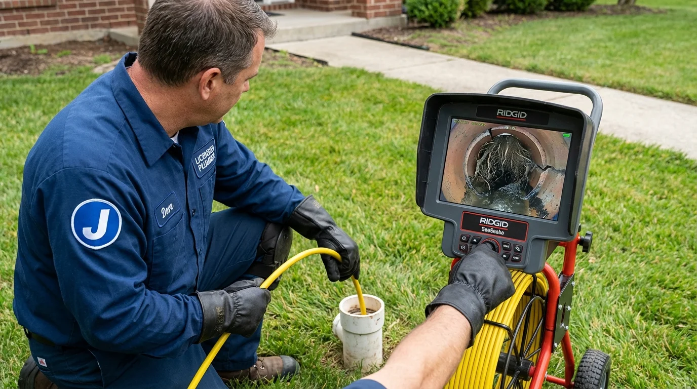 Sewer camera inspection being performed by Johns Plumbing LLC in Moville